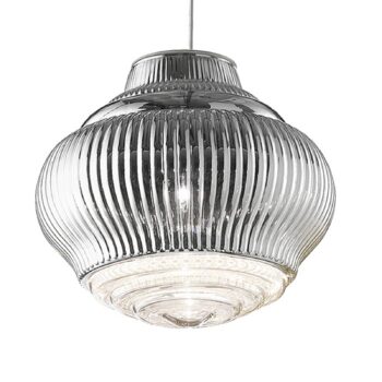 Závesná lampa Bonnie 130 cm strieborná metalická - Image 3