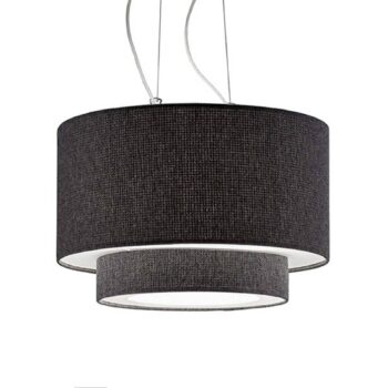 Závesná lampa Morfeo textilné tienidlo antracit - Image 2