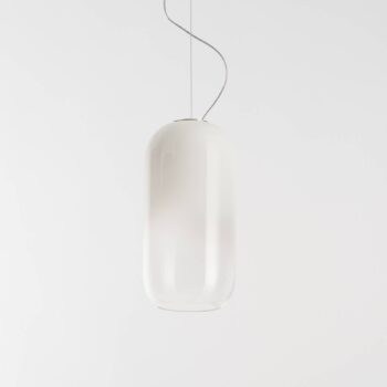 Artemide Gople závesná lampa sklo biela/striebro - Image 2