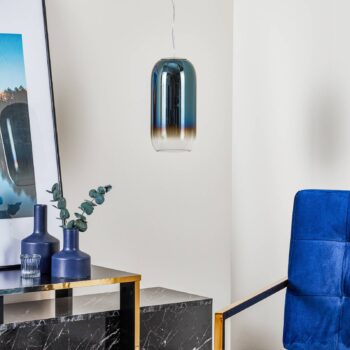 Artemide Gople Mini závesná lampa modrá/striebro - Image 2