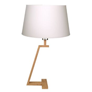 Stolná lampa Memphis LT z dreva a látky, biela - Image 2