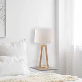 Stolná lampa Sacha LT z textilu a dreva - Image 2