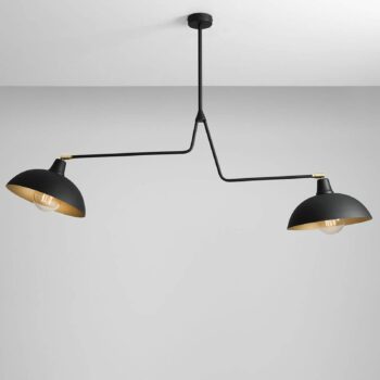 Závesná lampa 1036 dvoj-plameňová čierno-zlatá - Image 2
