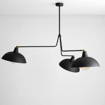 Závesná lampa 1036, troj-plameňová, čierno-zlatá - Image 2
