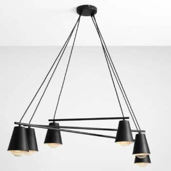 Závesná lampa 1008, šesť-plameňová, čierna - Image 2