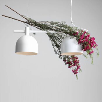 Závesná lampa 976, dvoj-plameňová, biela - Image 2