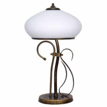 Stolná lampa 493 sklo opál/starožitná zlatá 60 cm