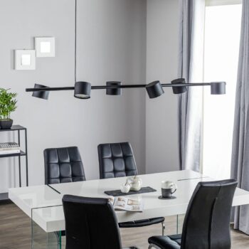 Závesná lampa Bot, čierna, 6-plameňová - Image 2