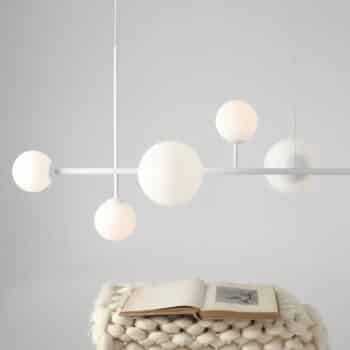Závesná lampa Dione, 6-plameňová, biela - Image 2