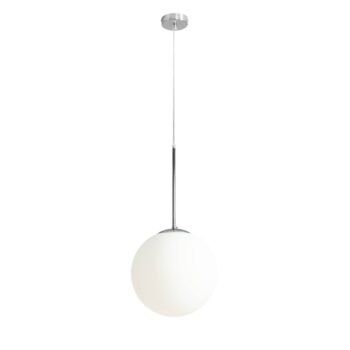 Závesná lampa Bosso, 1-plameňová biela/chróm 30 cm - Image 2