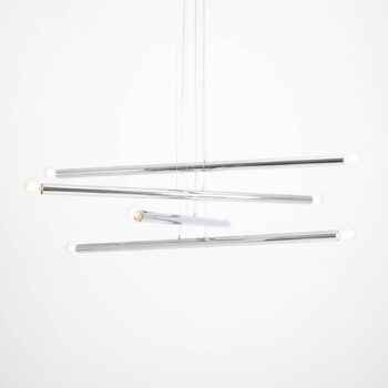 Závesná lampa Tubo, chróm, 8-plameňová - Image 2