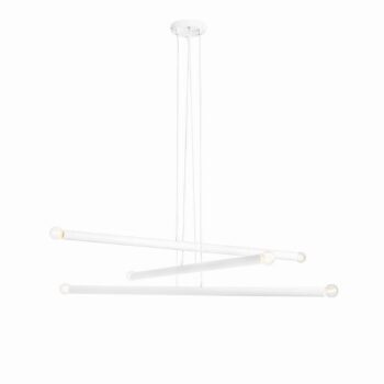 Závesná lampa Tubo, biela, 6-plameňová