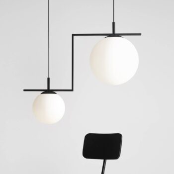 Závesná lampa Zac, 2-plameňová, čierna - Image 2