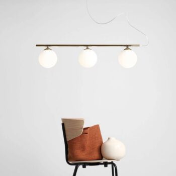 Závesná lampa Beryl, 3-plameňová, zlatá