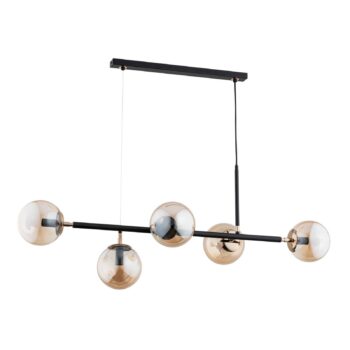 Závesná lampa Dania, čierno-zlatá
