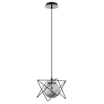Závesná lampa Sagard, 1-pl., strieborná/čierna