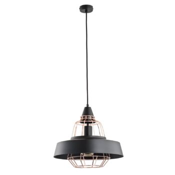 Závesná lampa Thumby, čierna/medená