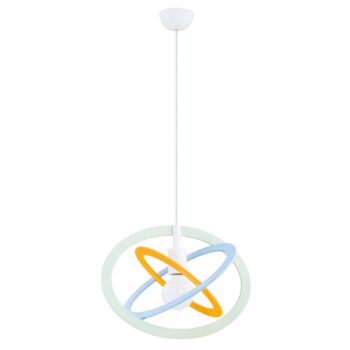 Detská závesná lampa Dezon, biela/modrá/oranžová