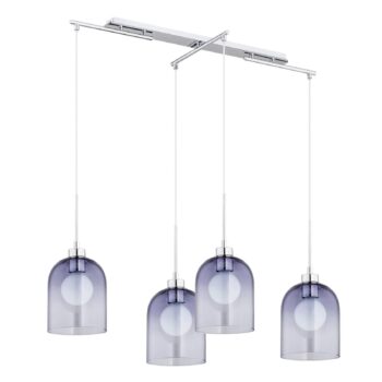 Závesná lampa Rona, 4-plameňová, dymová sivá