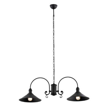 Závesná lampa Elmo, 2-plameňová, čierna - Image 2