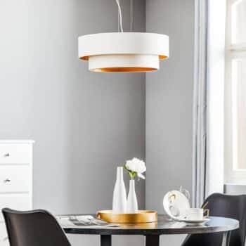 Závesná lampa Fredik, Ø 45 cm, biela/zlatá - Image 2
