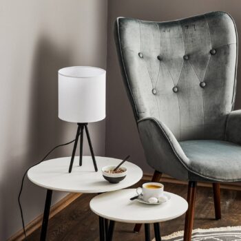 Stolná lampa Harris, trojnožka, čierna/biela - Image 2