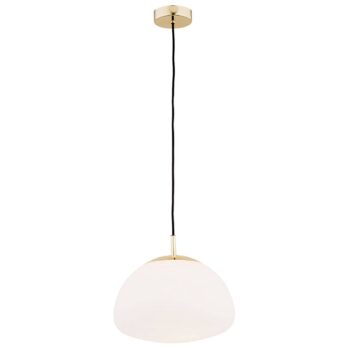 Závesná lampa Turku 1-plameňová opál/mosadz Ø 30cm - Image 2