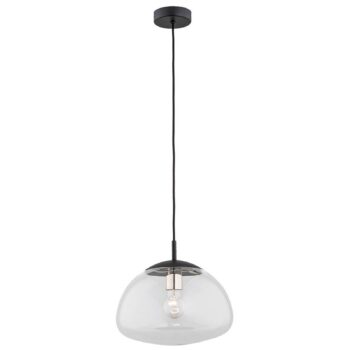 Závesná lampa Turku 1-plameňová číra/čierna Ø 30cm - Image 2