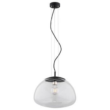 Závesná lampa Turku 1-plameňová číra/čierna Ø 40cm - Image 2