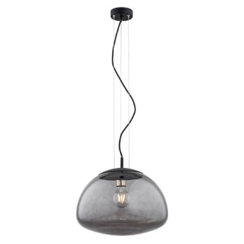 Závesná lampa Turku 1-plameňová dym/čierna Ø 40 cm - Image 2