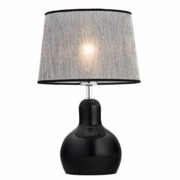 Stolná lampa Lona tienidlo textil podstavec čierny
