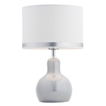 Stolná lampa Lona textilné tienidlo, priehľadný