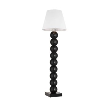 Textilná stojaca lampa Fulda, biela, čierna