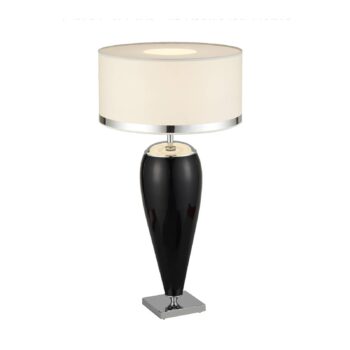 Stolová lampa Lund v bielej a čiernej, výška 70 cm