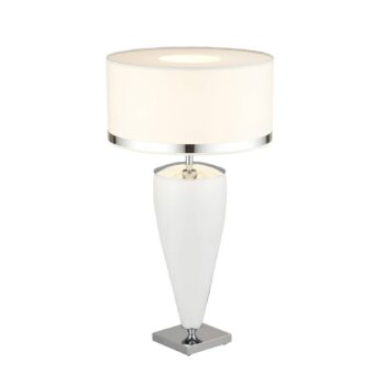 Stolová lampa Lund, biela/opálová, výška 70 cm