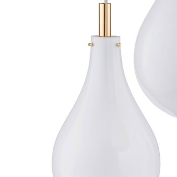 Závesná lampa Oaza, 3-pl., biela priesvitná/mosadz - Image 2