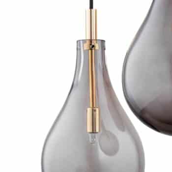 Závesná lampa Oaza, 3-pl., dymová sivá/čierna - Image 2