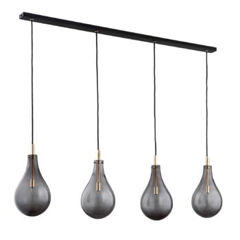 Závesná lampa Oaza, 4-pl., dymová sivá/čierna - Image 2