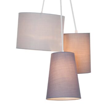 3-plameňová závesná lampa Trial textilné tienidlá - Image 4