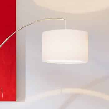 Klasická oblúková lampa Clarie, biela - Image 2