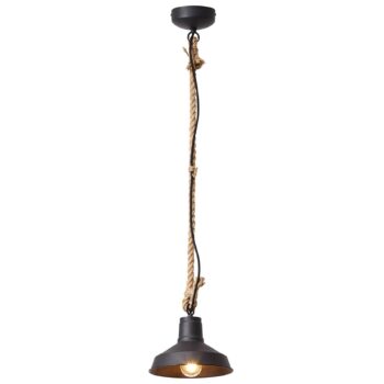 Závesná lampa Hank s lanovým zavesením, hnedá - Image 2