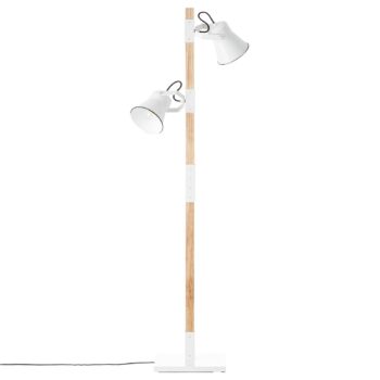 Stojaca lampa Plow 2-pl. biela, svetlé drevo - Image 2