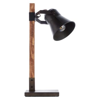 Stolná lampa Plow, čierna/drevo tmavé - Image 2