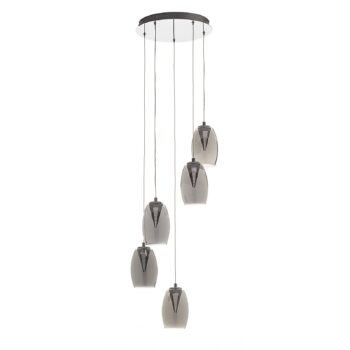 Závesné LED svietidlo Metropolis dymové sklo 5-pl. - Image 2