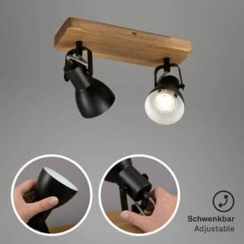 Stropné svetlo Arbo drevený prvok, 2-plameňové - Image 2