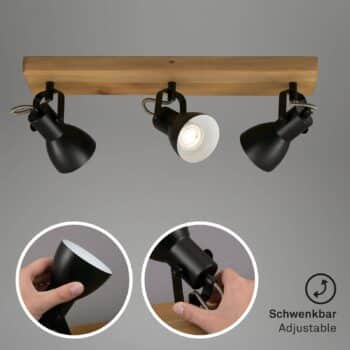 Stropné svetlo Arbo drevený prvok, 3-plameňové - Image 2