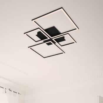 Stropné LED svietidlo Frame, CCT, 4-pl., čierna