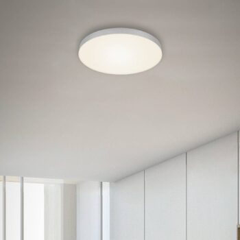 Stropné LED svietidlo Flame, Ø 28,7 cm, strieborná