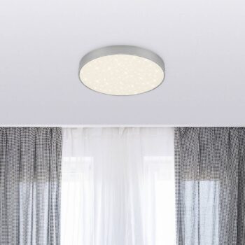 Stropné LED svietidlo Flame Star Ø 21,2cm striebro