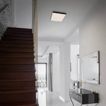 Stropné LED svetlo Flame Star 21,2x21,2 cm, čierna